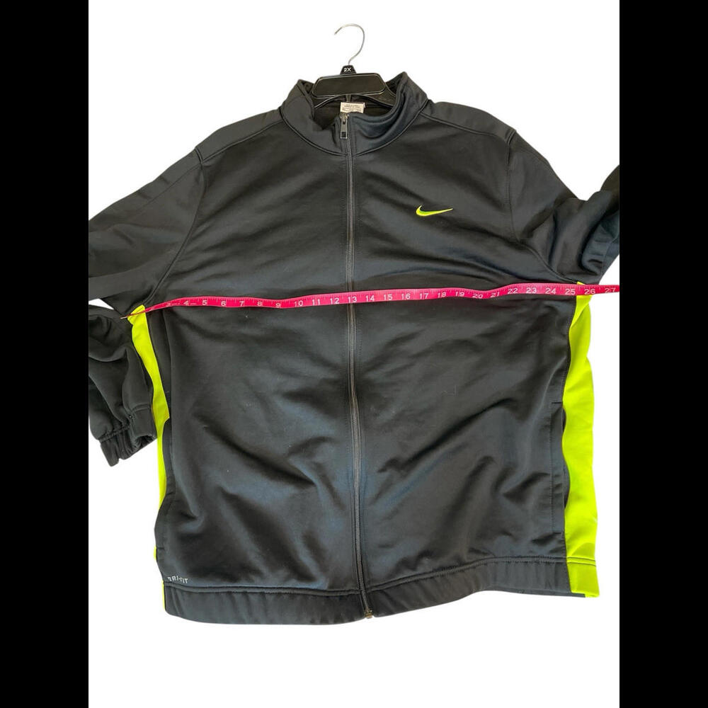 Nike Dri-Fit Full Zip Jacket Men’s XXL Black Neon Yellow‎ Running Training - Picture 5 of 5